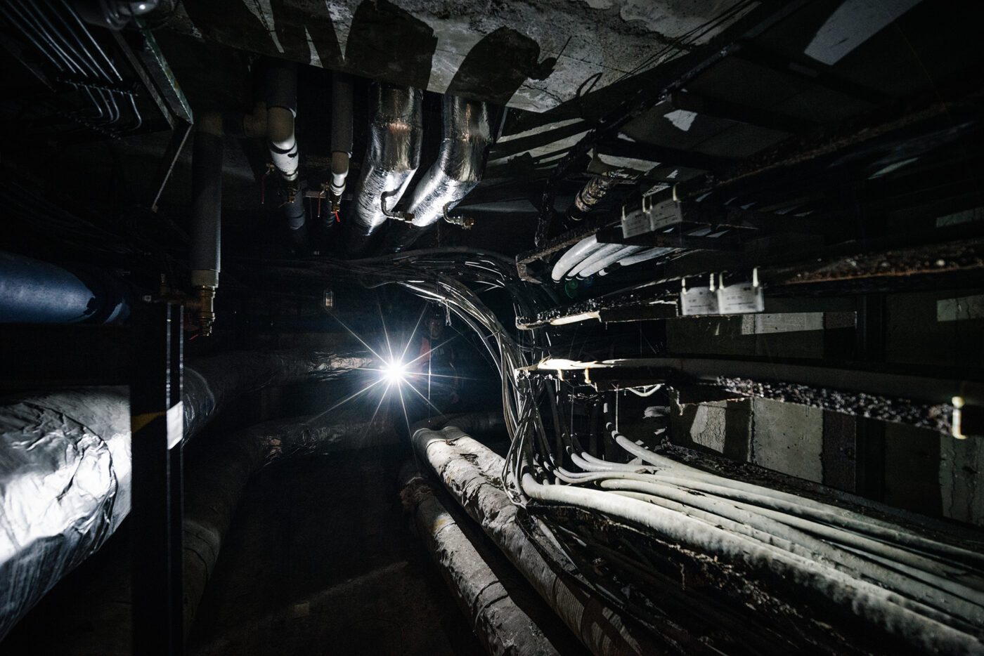 podzemní kolektory pod strahovskými stadiony v Praze