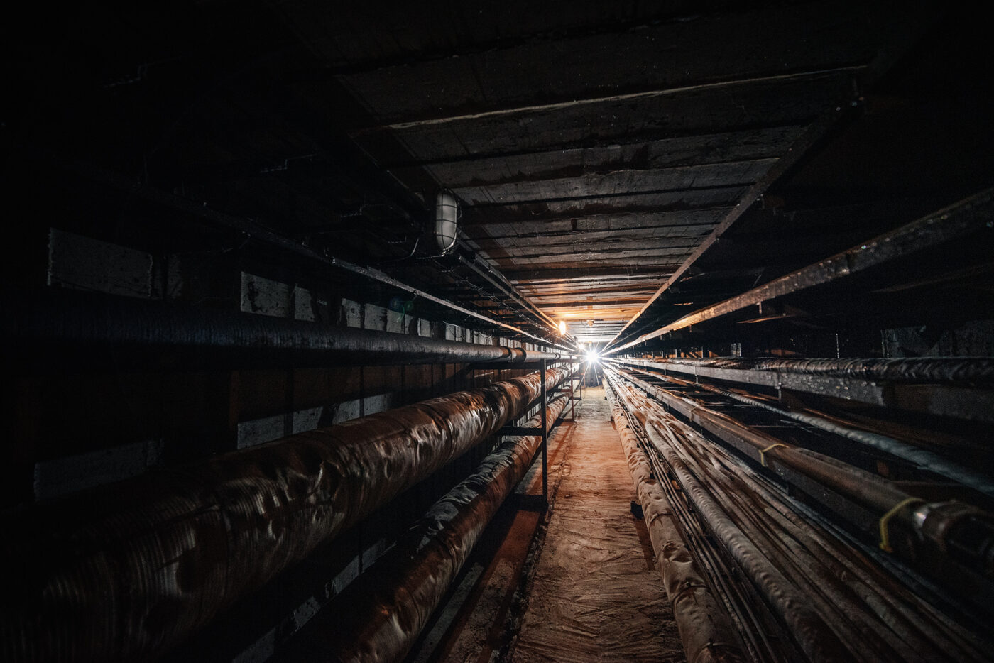 podzemní kolektory pod strahovskými stadiony v Praze
