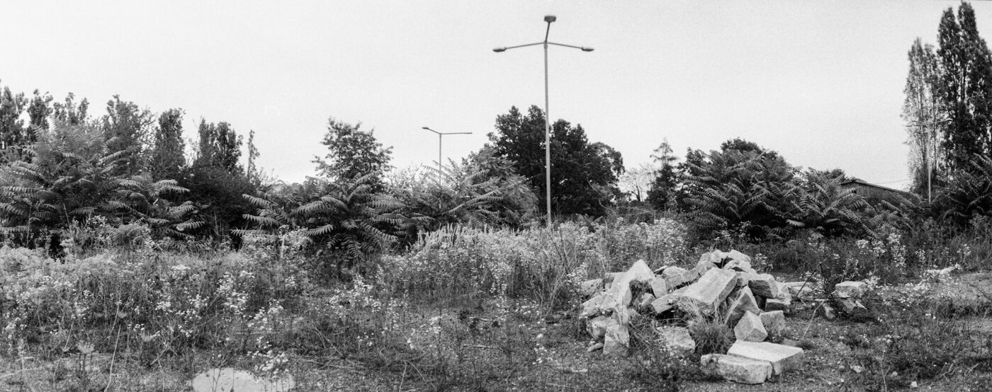 Analogová Panoramatická fotografie Prahy, Praha panoramatická, fotoaparátem Horizon 202, Pankrác 5.května