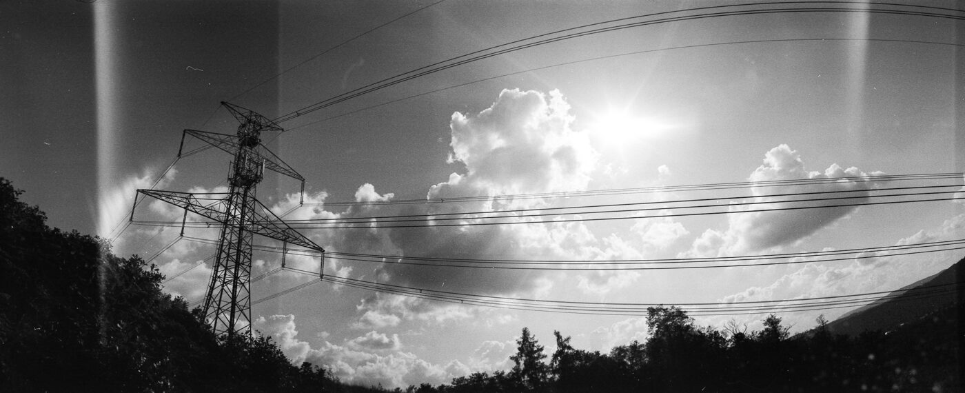 Analogová Panoramatická fotografie Prahy, Praha panoramatická, fotoaparátem Horizon 202, vyhlídka Zvolská homole