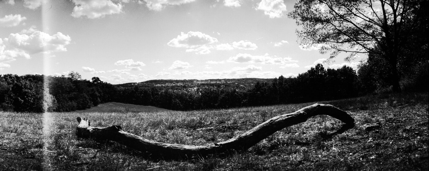 Analogová Panoramatická fotografie Prahy, Praha panoramatická, fotoaparátem Horizon 202, vyhlídka Zvolská homole