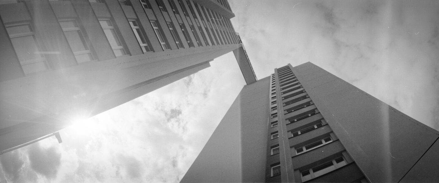 Analogová Panoramatická fotografie Prahy, Praha panoramatická, fotoaparátem Horizon 202, Jižní město